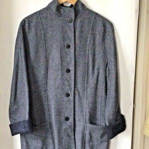 VTG Women's Wool Long Cardigan Sweater Jacket Made in Italy Reversible